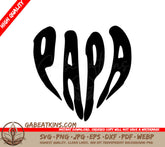 Papa Heart SVG - Retro Fathers Day Design SVG